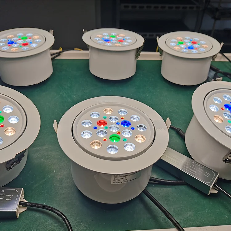 Modern RGB Mix LED Downlight for Indoor Use Rotating Gold Spotlight for Jewelry Store Aluminum Remote Control WHITE WARM WHITE