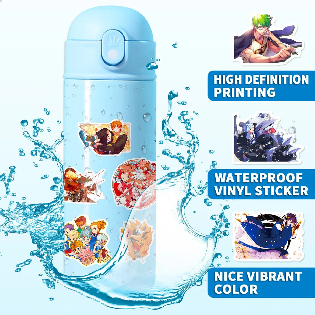 50 قطعة من ملصقات الكتابة على الجدران المختلطة المقاومة للماء - شيطان القاتل، Haikyuu!! & الهجوم على العمالقة للأمتعة والهواتف