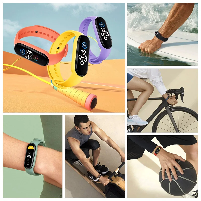 سيليكون الرياضة حزام الساعات ل شاومي Mi الفرقة ، سوار المعصم ، استبدال حزام ، Mi الفرقة 7 ، NFC ، 6 ، 3 ، 4 ، 5