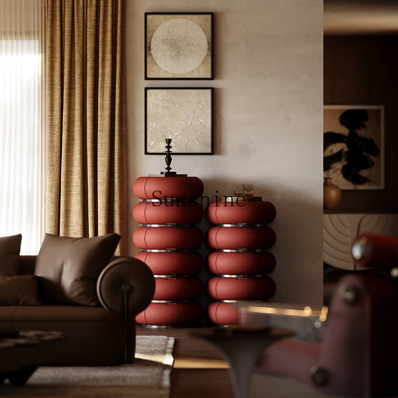 

Villa large flat living room side cabinet haute couture storage six bucket simple modern