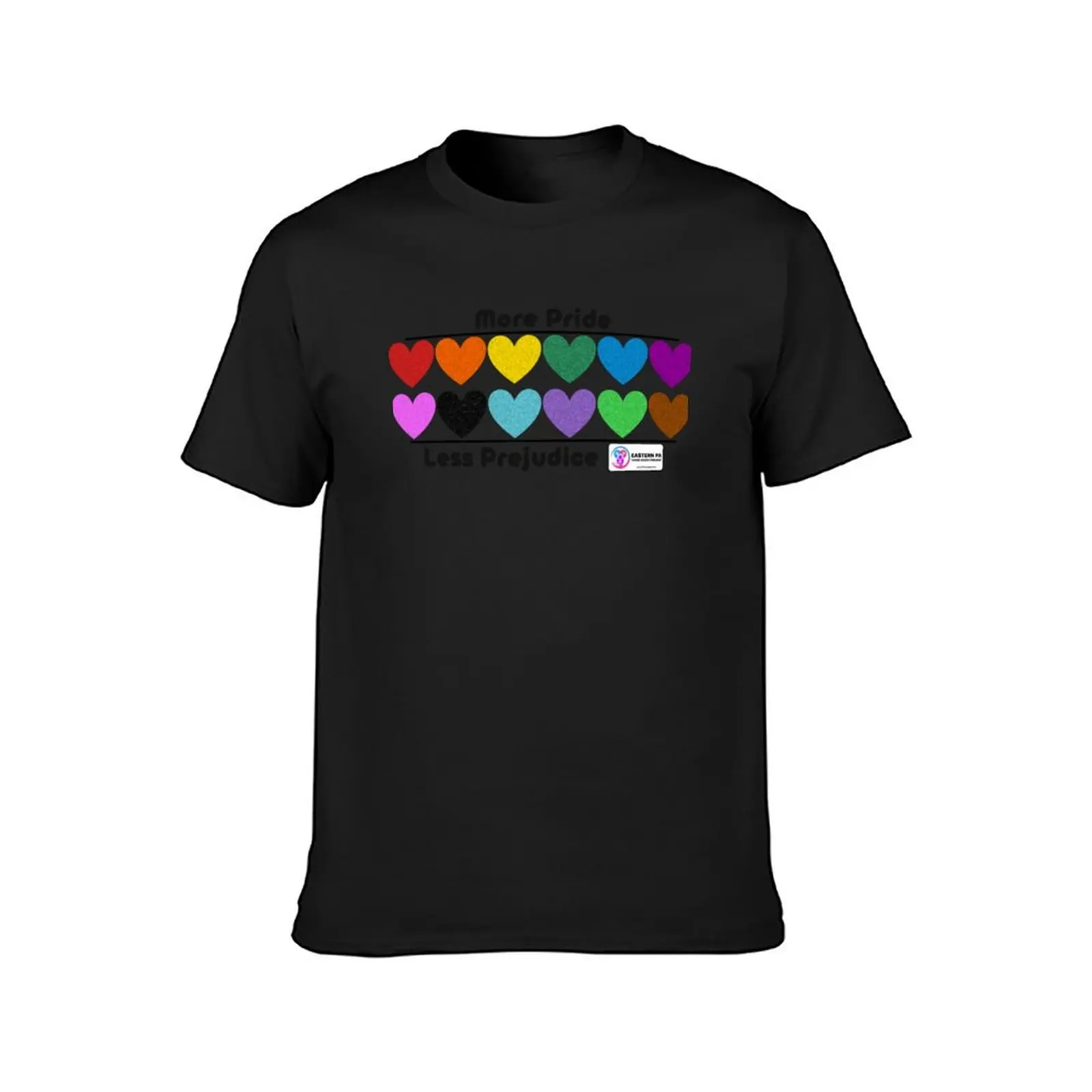 More Pride, Less Prejudice (black writing) T-Shirt graphics for a boy plus sizes mens white t shirts