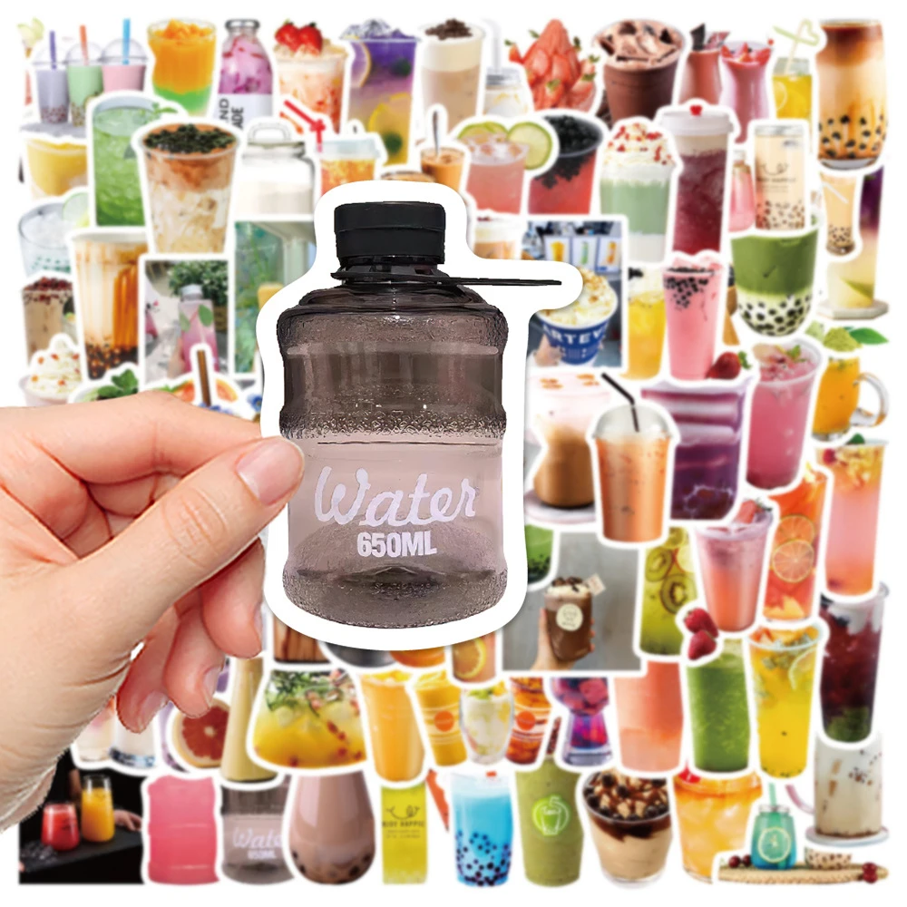 90Pcs Kawaii Pearl Milk Tea Ice Cream Stickers Boba Bubble Teas Waterproof Decals Sticker To DIY BulingBulingStickers Store