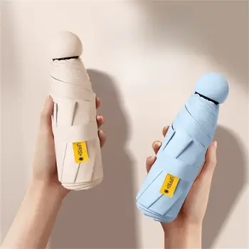 6支傘骨攜帶迷你遮陽傘防曬膠囊傘帶盒防紫外線折疊口袋傘 8 最佳銷售 折疊傘 - №4