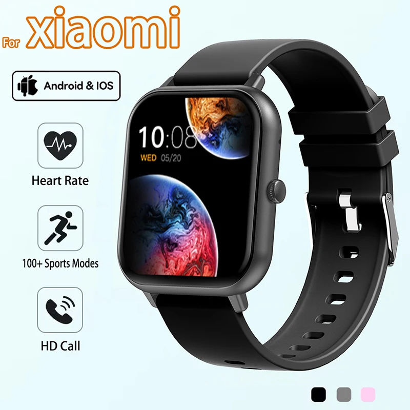 For Xiaomi Call Smart Watch Man Women Heart Rate Smart Watch For Android IOS Waterproof Bluetooth Music Full Touch Screen Watch