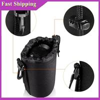 ABRI-4PCS Camera Case Lens Pouch Set Lens Case Small Medium Large And Extra Large For DSLR Camera Lens Bag Pouch Shockproof