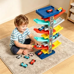 Children's Gliding Track Car Mini Car Inertia Toy Multi Layer Cartoon Puzzle Slide Car Roller Coaster Racing Toys Boy Girl Gifts