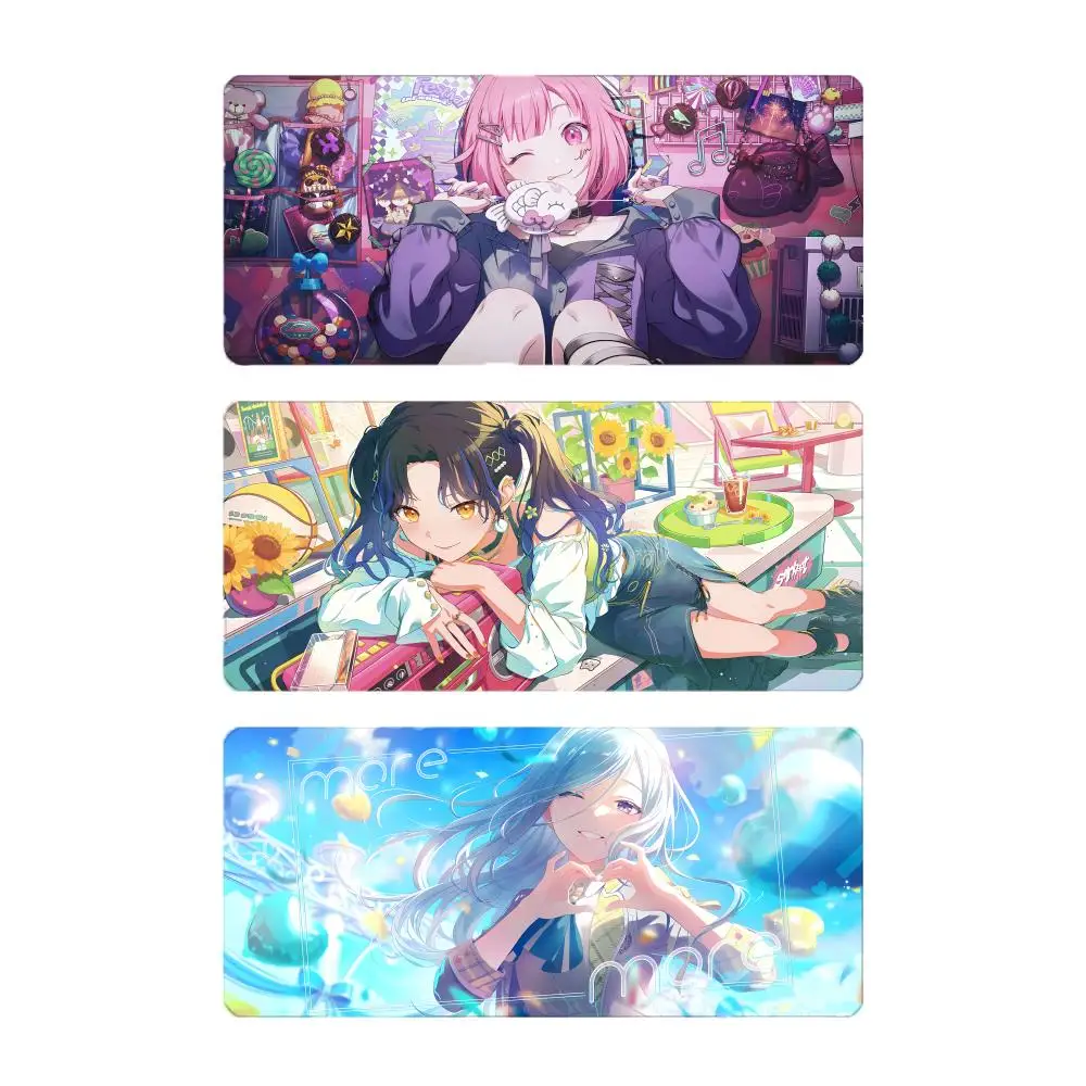 game colorful P-Project Sekai Mouse Pad Large Gaming Mousepad with Stitched Edges Thickened Desk Mat PC