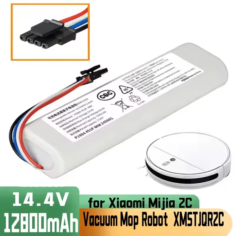 14.4V 12800mAh Li-ion Replacement Battery For Xiaomi Mi Robot Vacuum Mop 2C XMSTJQR2C / STYTJ03ZHM / P2051-4S1P-ZM Battery Pack