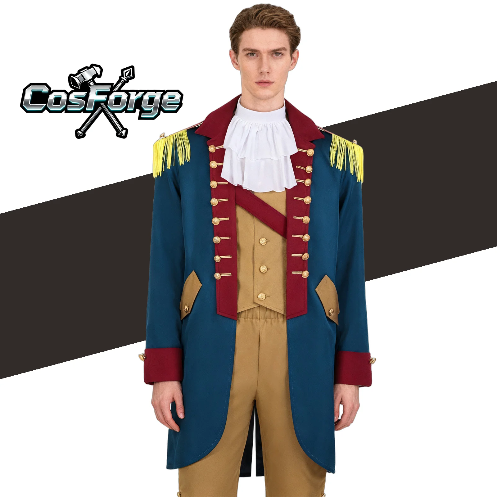 

Colonial Period George Washington Cosplay - Hamilton Retro Military Uniform Performance