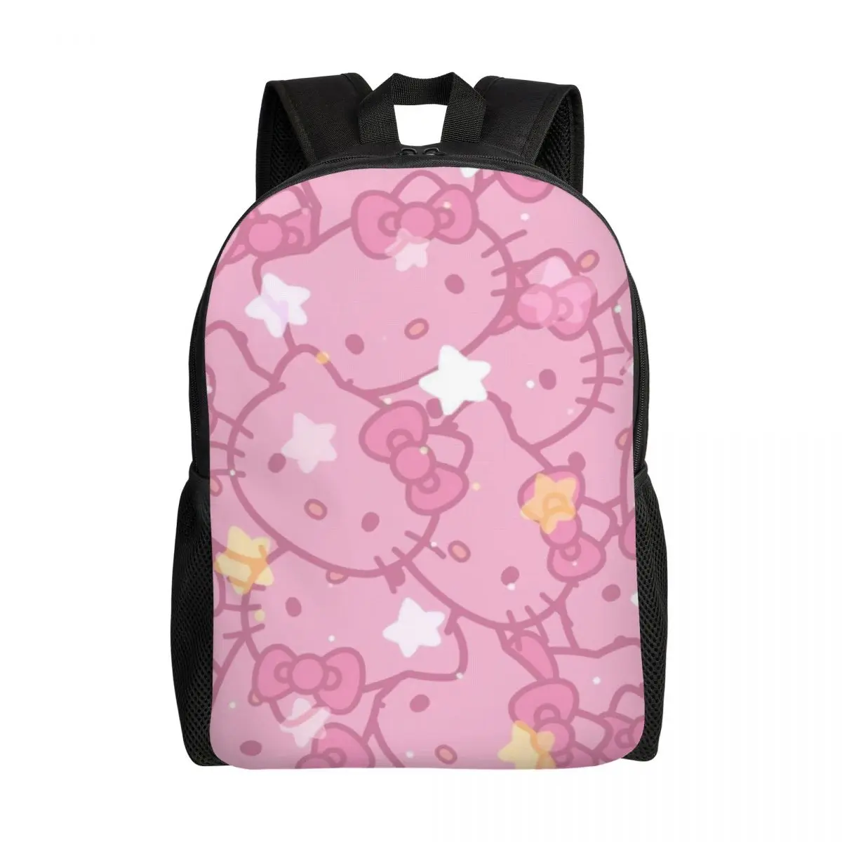 Custom Sanrio Kitty Hello Kitty Backpack for Girls Boys Cartoon College School Travel Bags Women Men Bookbag Fits 15 Inch Laptop