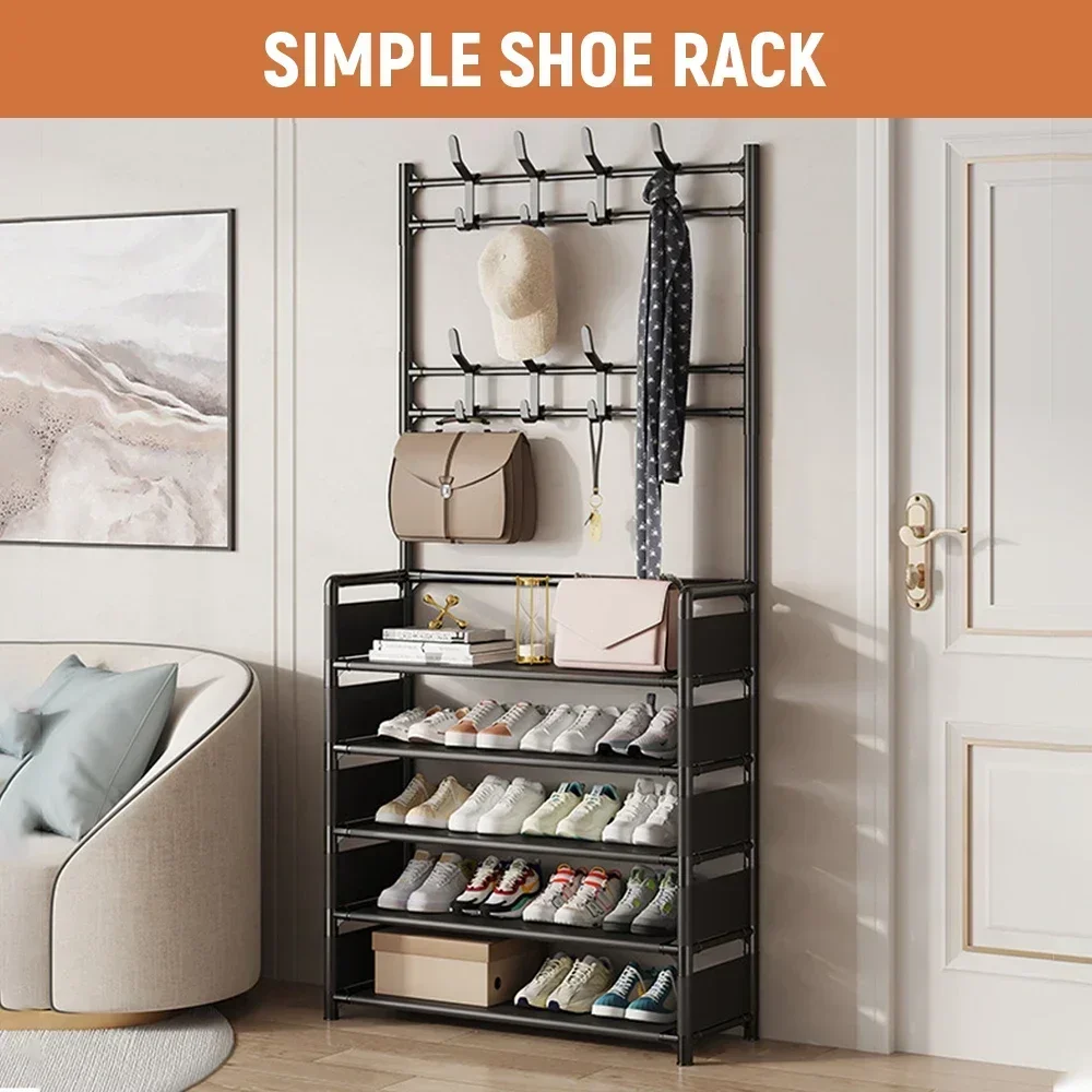 2025Clothes Hat Hangers Shoe Rack Multi-ayer Shoe Rack Simple Floor Shoes and Hat Racks Load-bearing Living Room Organizer Shelf