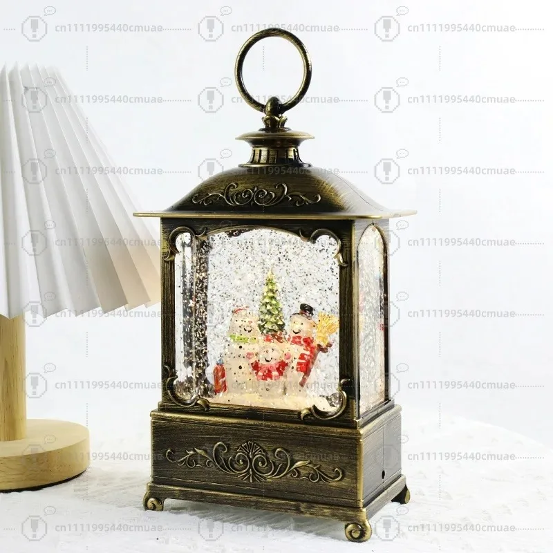Crystal Lantern Music Box, Christmas Decorations with Lights, Festive Home Ornaments and Birthday Gifts
