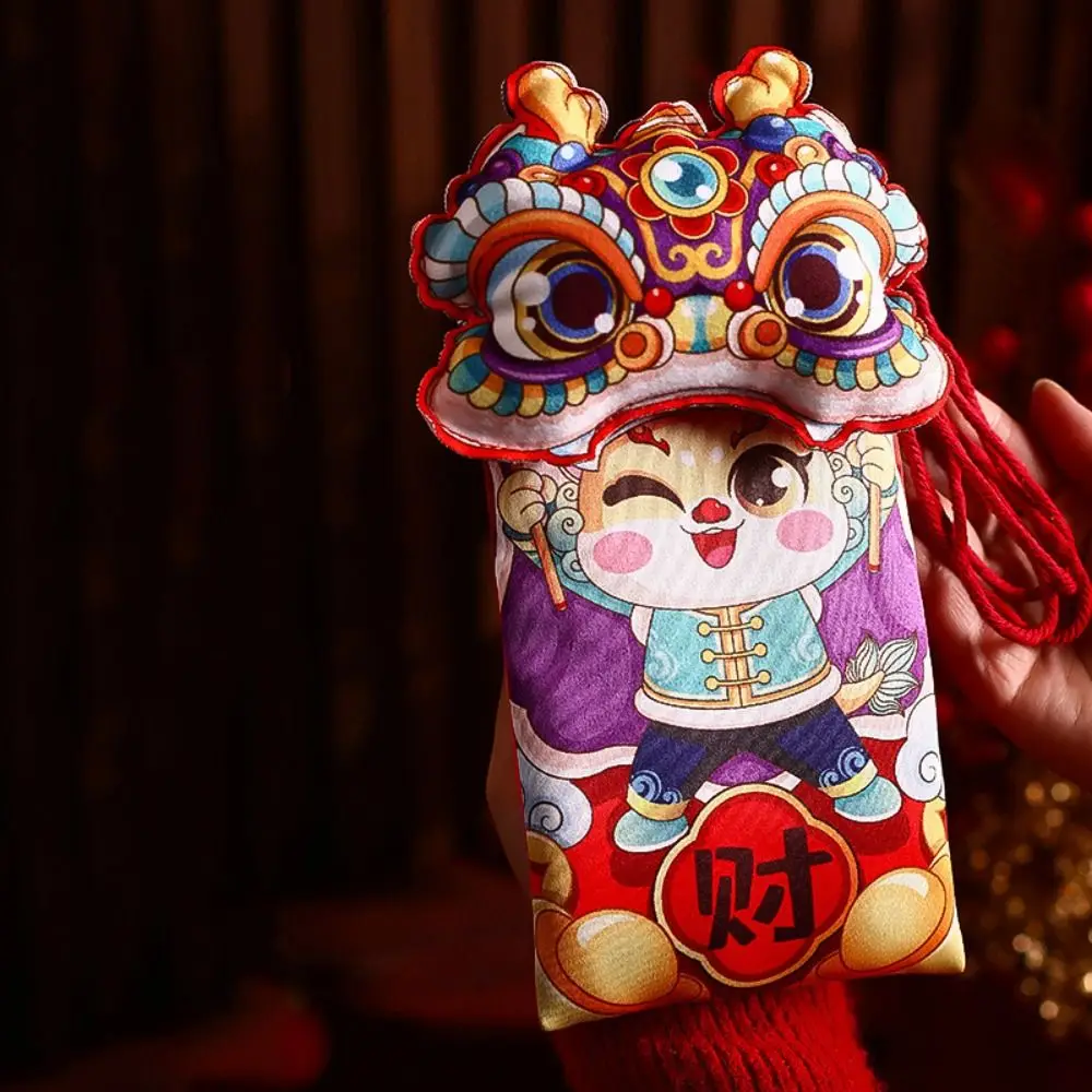 Cute Chinese Dragon Coin Purse Red Wallet Red Packet Gift Cartoon Lucky Wallet Spring Festival Supplies