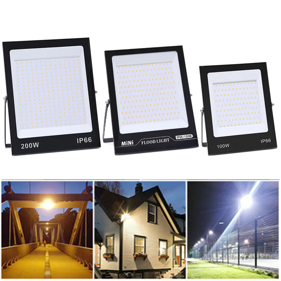 

220V Led Flood Lights Outdoor 20W 30W 50W 150W 200W Waterproof IP66 Led Floodlight Garden Lighting Led Projector Wall Lamp