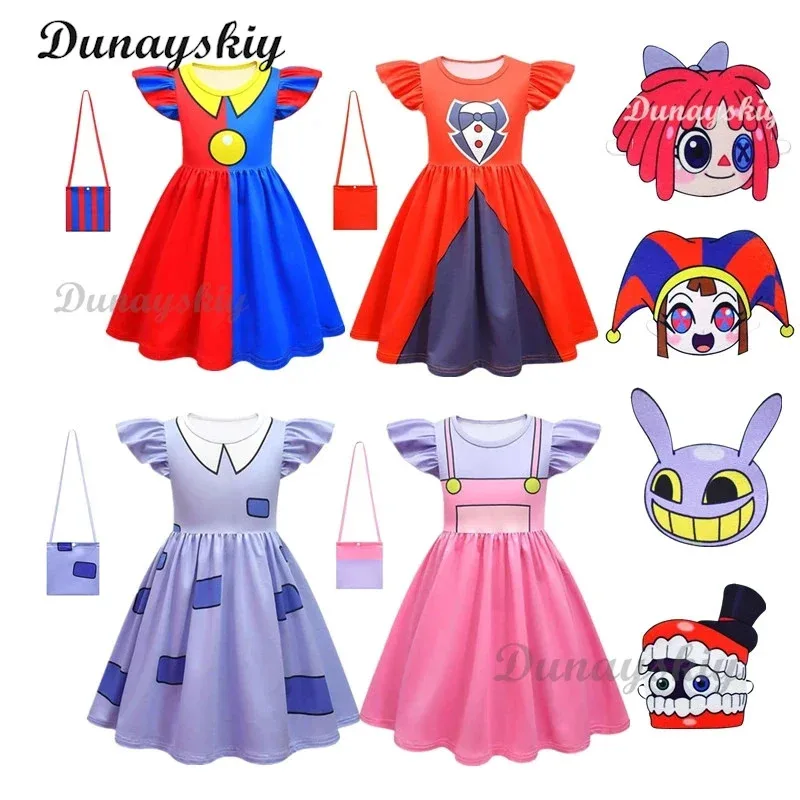 Dibujos animados TV increíble Cos circo Digital Ragatha Pomni disfraz Cosplay juego de rol mujeres adultas niñas vestido disfraz Halloween Suitr,7