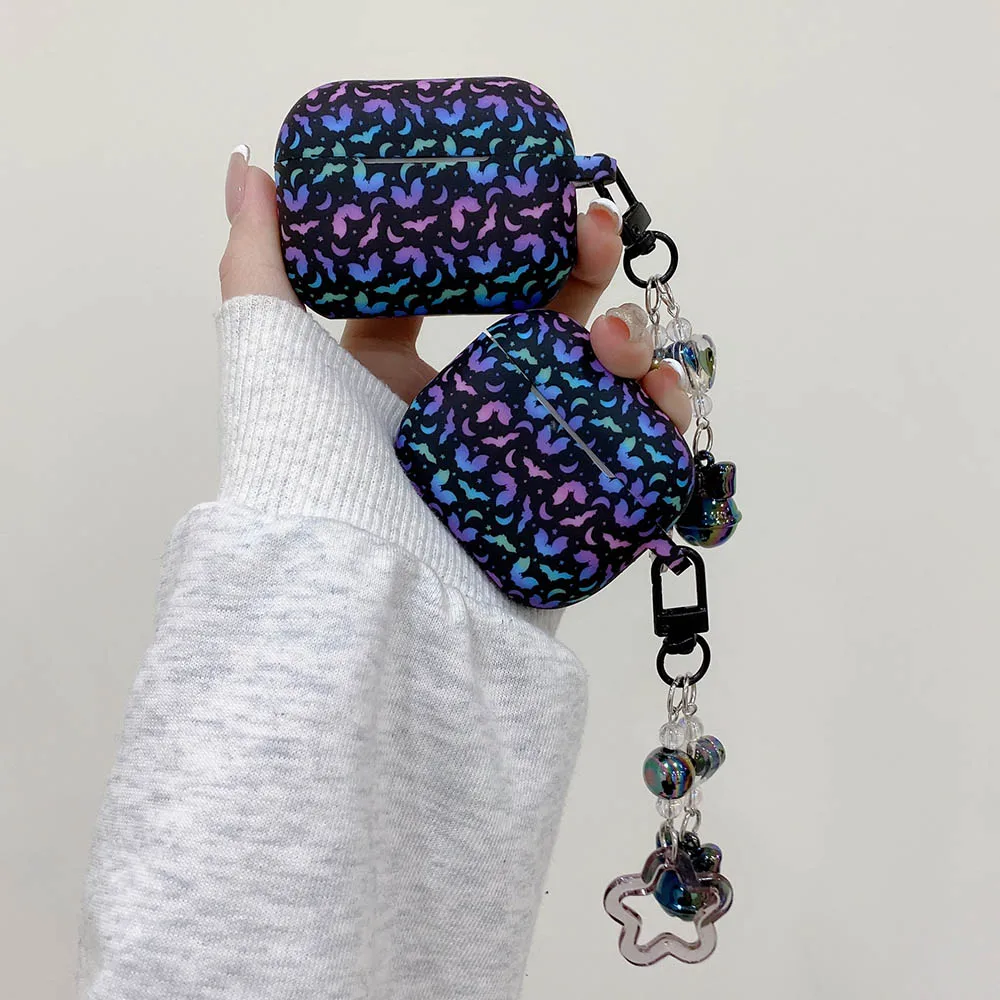 다채로운 별이 빛나는 하늘 그라데이션 나비 별 사랑 펜던트 케이스, 에어팟 1, 2, 3, 4, 에어팟 프로 2, 프로 2, 2, 이어폰 보호 커버