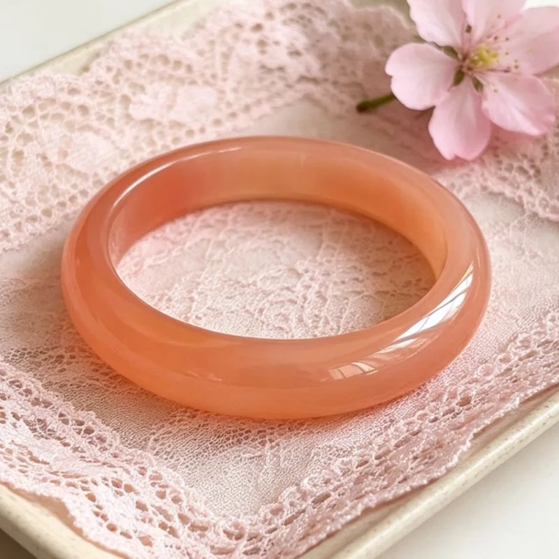 Natural ice-through orange agate bracelet, fashionable temperament trendy jewelry