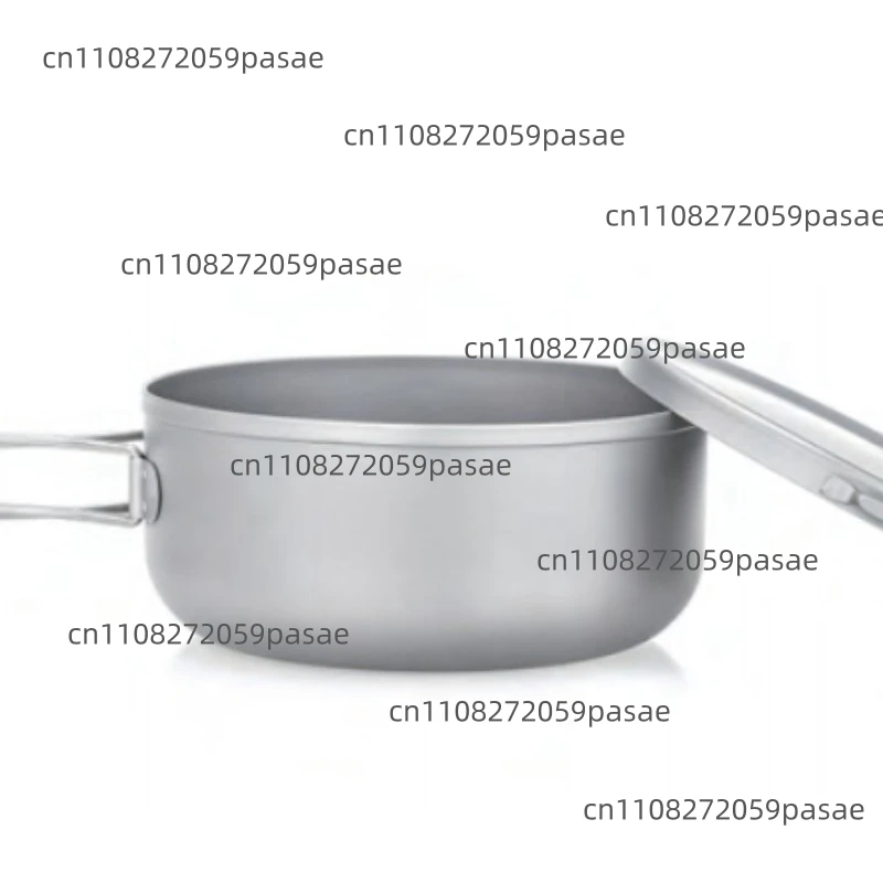 Portable Outdoor Camping Titanium Cookware Set Big Capacity Soup Pot with Lid and Folding Handle