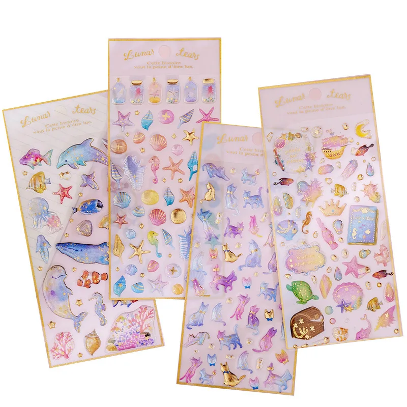 Autocollant créatif auto-adhésif en cristal pour fille, adhésif transparent, 3D, décoratif, mignon, pour téléphone portable, scrapbooking
