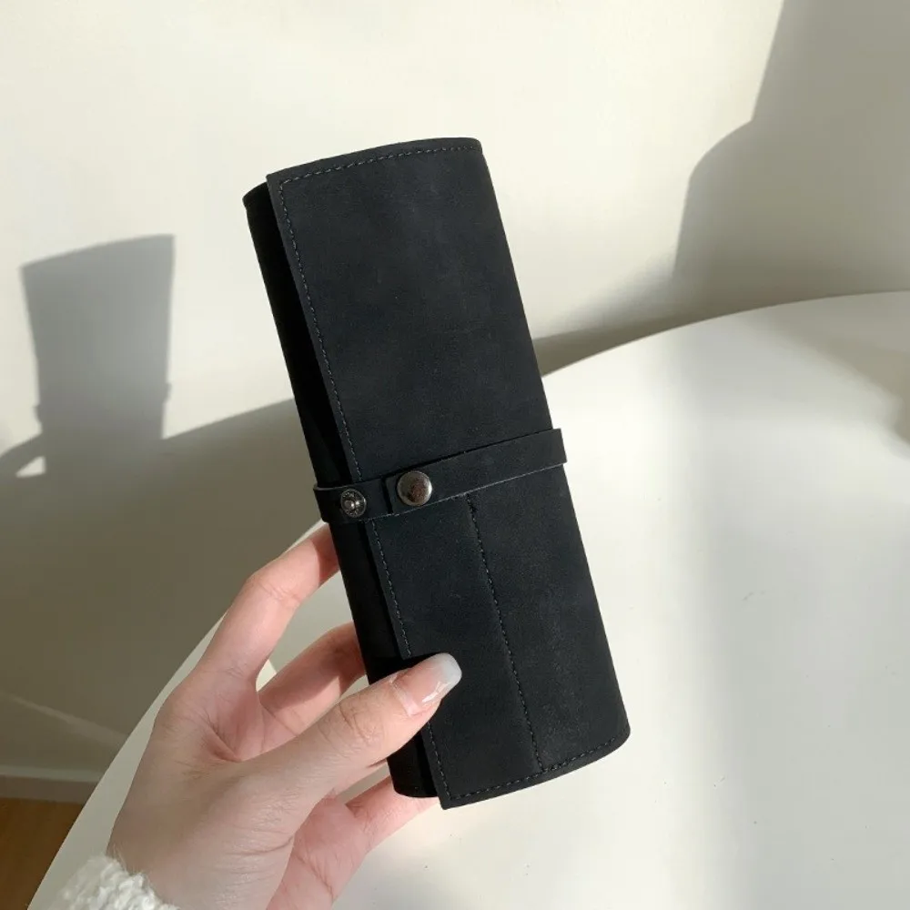 PU Watch Band Roll Organizer Snap-On Waterproof Watch Strap Storage Bag 5 Slots Portable Watch Storage Bag Travel Case