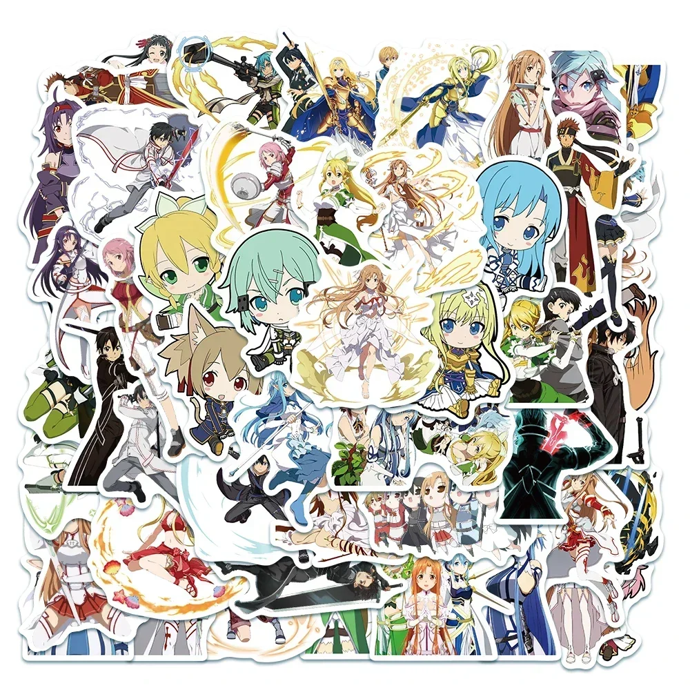 50pcs Sword Art Online Cartoon Graffiti Sticker DIY Suitcase Skateboard Refrigerator Notebook Waterproof Stickers