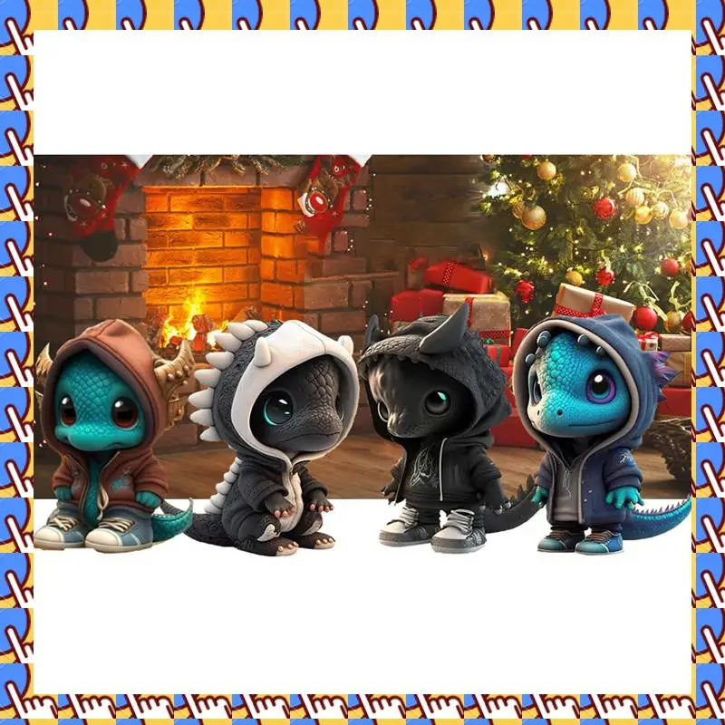 

Cartoon Cool Dragon Resin Ornament Home Decoration Ornaments Funny Gift For Friends Children, A