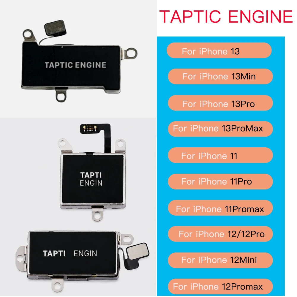 Vibrador Taptic Engine para iPhone X XR 11 12 13 Mini Max, Módulo de Vibración de Repuesto, Nota: Se requiere programación antes de usar
