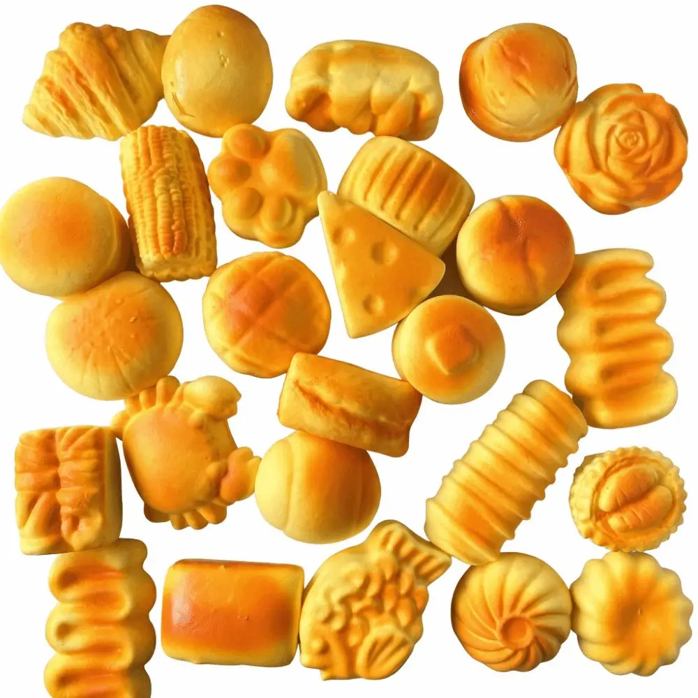 Shapeable Slow Rebound Simulated Bread Toy Squeezing Random Style Fake Bread Toy Soft Sensory Fidget Toy Party Favors