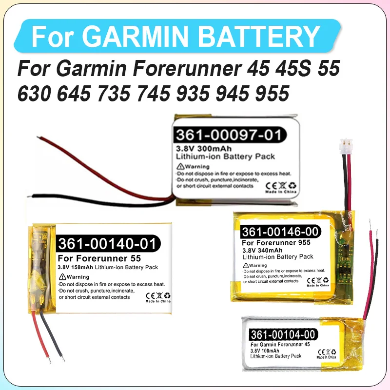 Brand-New Replacement Battery For Garmin Forerunner 45 45S 645 735 745 945 955 55 935 45S Watch Bateria + Tools