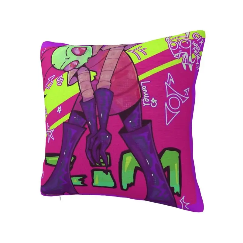 Custom I-Invader Z-Zim Cartoon Cushion Cover Decoration Print Throw Pillow Case for Car Double-sided