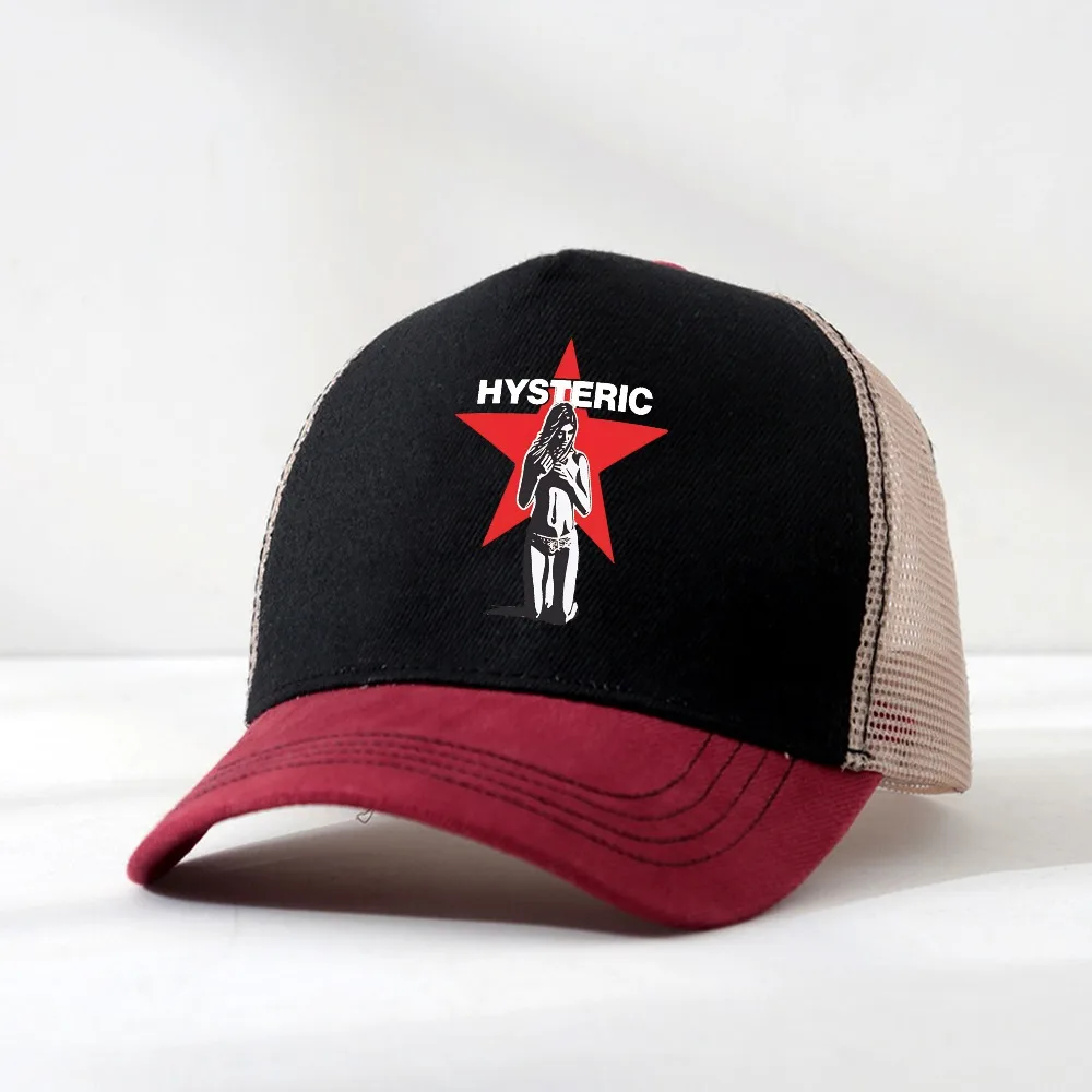 

Hysteric Glamour 90s Retro Style hat for Men Women Y2k Graphic Baseball Cap outdoor Mesh Breathable hat Casquette Gorras