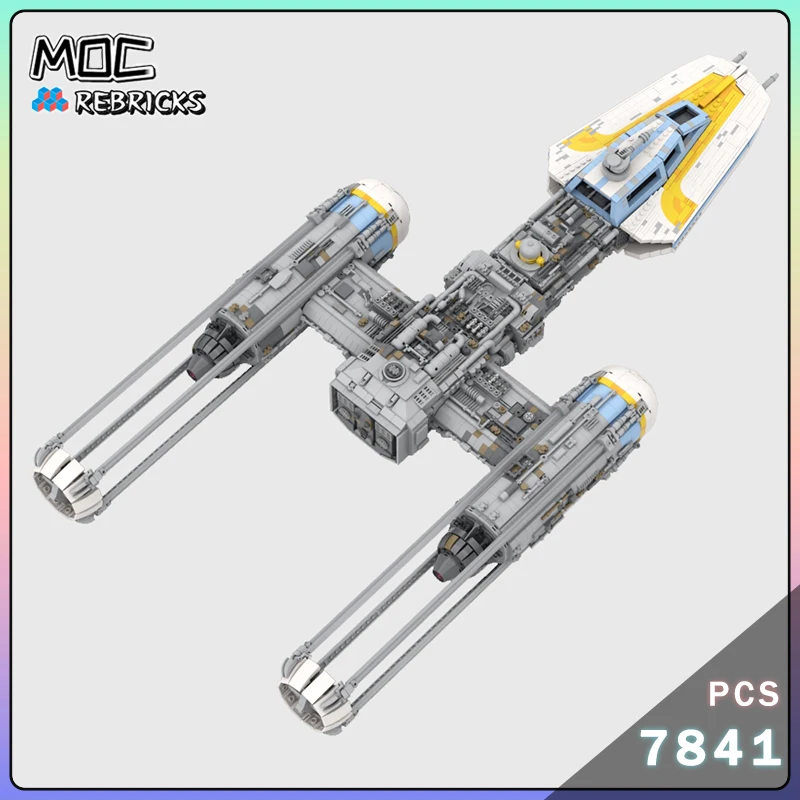 MOC-bombardero de largo alcance en forma de Y, bloques de construcción, caza espacial, modelo avanzado, ladrillos, juguete educativo, regalos de colección para niños