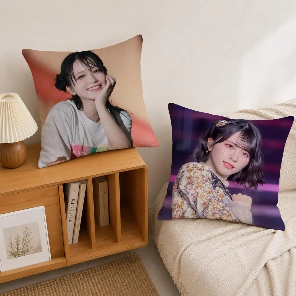 K-pop Sasaki Maika Cushion Cover Natural Linen Pillowcase Set, All-in-One Decor for Sofa, Bedroom & Chair