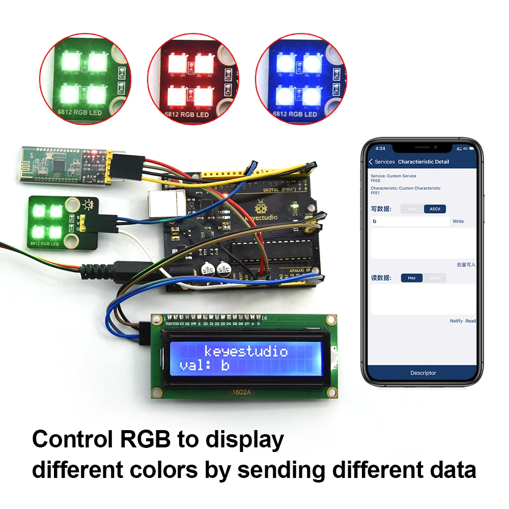 KEYESTUDIO Bluetooth Transceiver Module DX-BT24 HM-10 HC-06 HC-05 XBEE Wireless BT For Arduino Adapter Projects TTL to UART