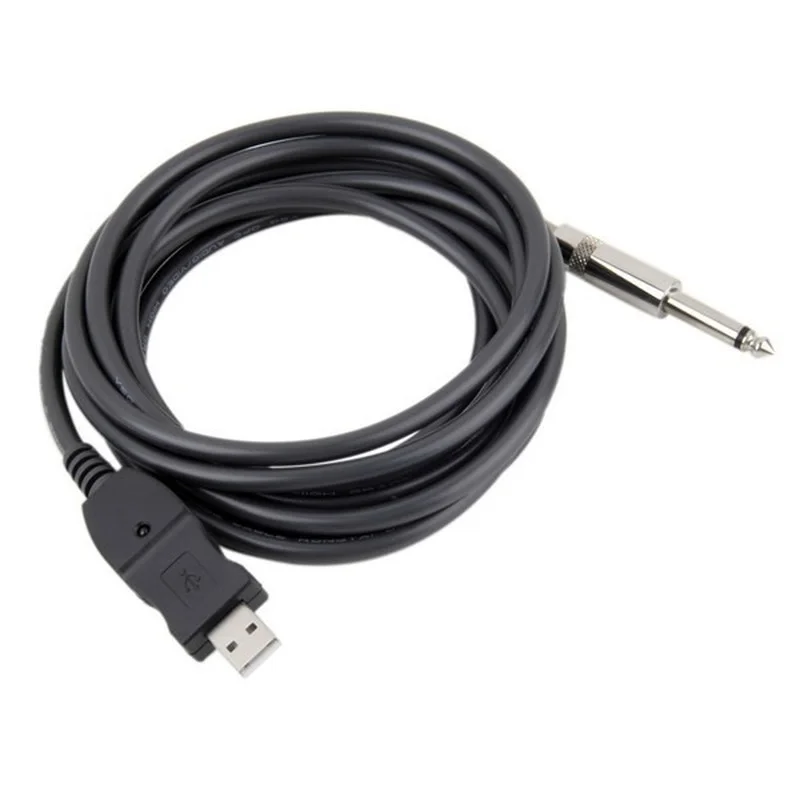 1PCS 3m computer laptop USB to XLR microphone guitar 6.3 cable 6.5 to USB guitar cable connection