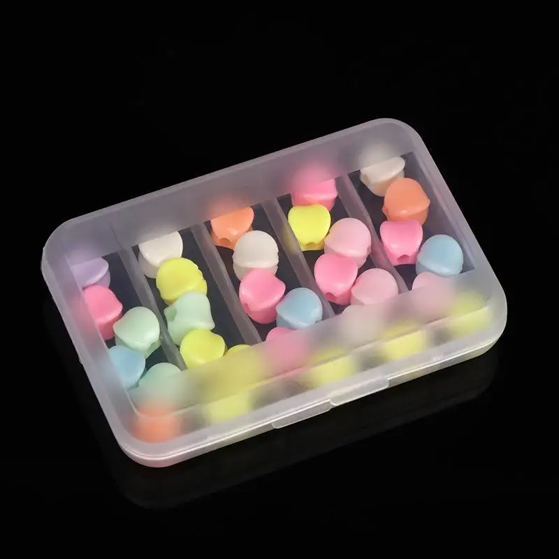 1 Set DIY Pill Seed Beads Jewelry Nail Art Material Organizer Box Transparent Rectangular Plastic Storage Box Jewelry Accessory