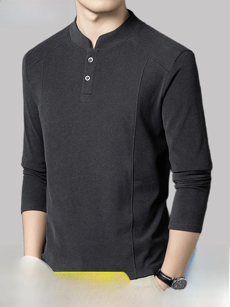 Eordu Men's Pure Wool Long Sve Stand Collar  Color Casual Warm Sweater Base irt Comfortable Soft Winter Knittedwear