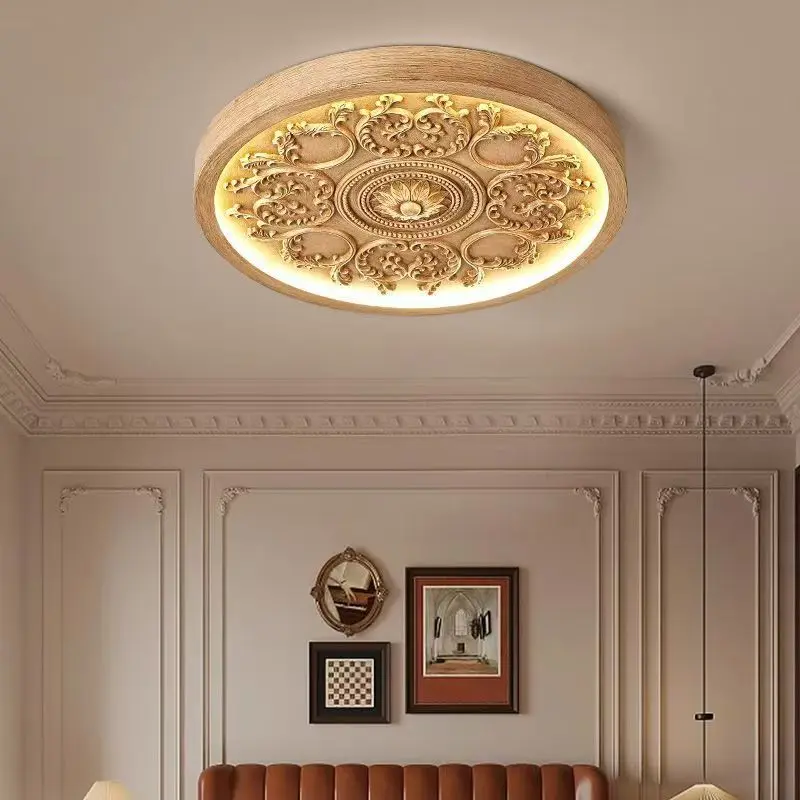 Mid Century Modern LED Ceiling Light Palace Relief Ceiling Light Art Deco Bedroom Dining Room Lights Home Lighting Fixtures