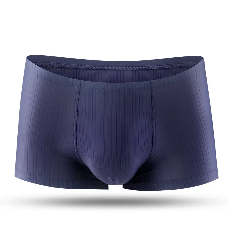 Sommerliche, dünne, atmungsaktive Herren-Unterwäsche aus Eisseide, nahtlose Boxershorts, einteilig, jugendlich, sexy Boxershorts