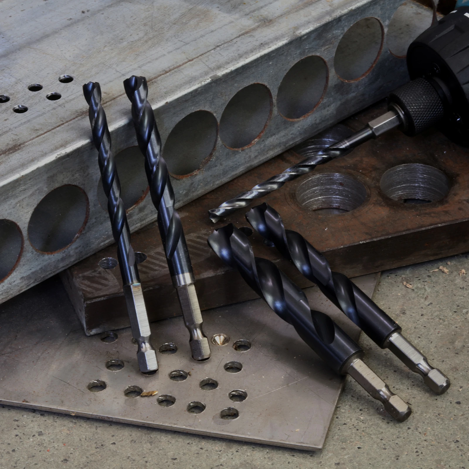 5-teiliges 5/6/8/10/12mm HSS M2 Jobber Bohrerset mit Sechskantschaft, AITiN-beschichtetes Spiralbohrer für Metallrohre, Edelstahl – Detail 9