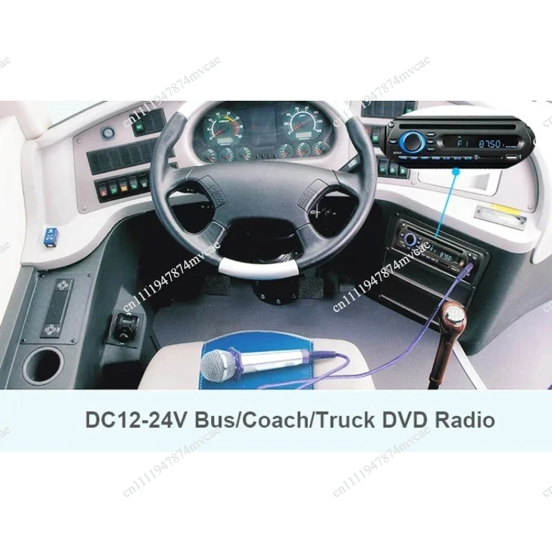 24 V One Din Truck and Bus Car Radio with USB SD FM Bus 4-channel Amplifier