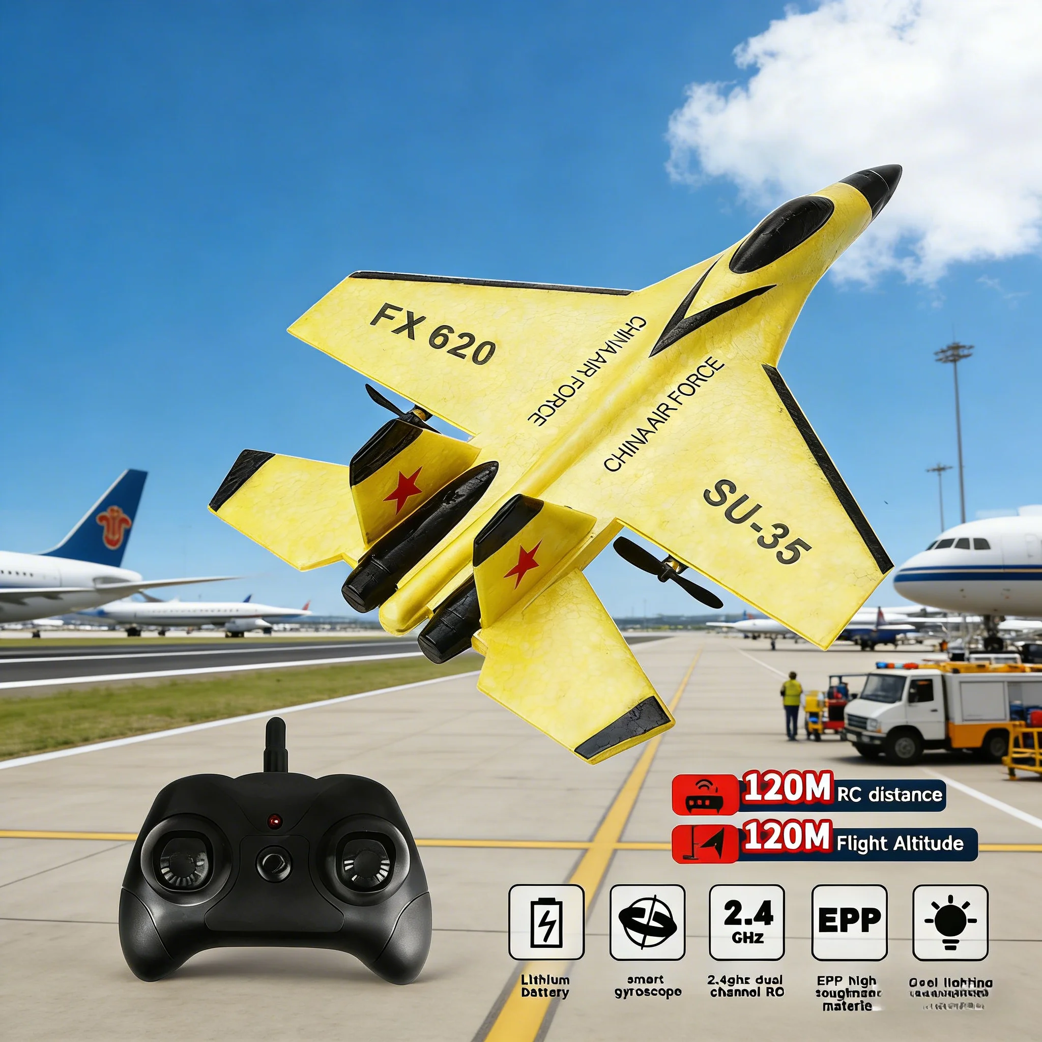 

Foam aircraft SU-35 plane 2.4G radio-controlled glider Remote-controlled fighter aircraft Flying glider Foam children's toy Suit