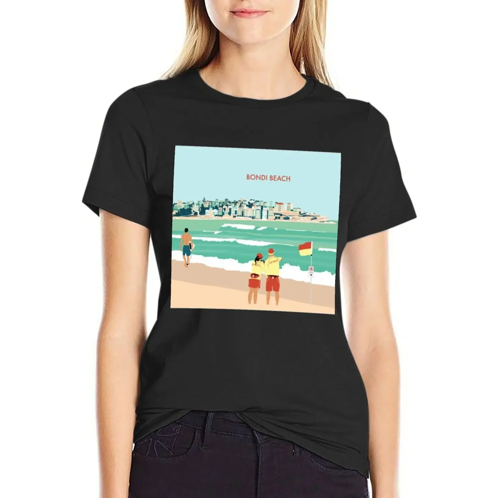 

Bondi Beach Illustration Art T-Shirt Aesthetic clothing summer clothes Women's t-shirt