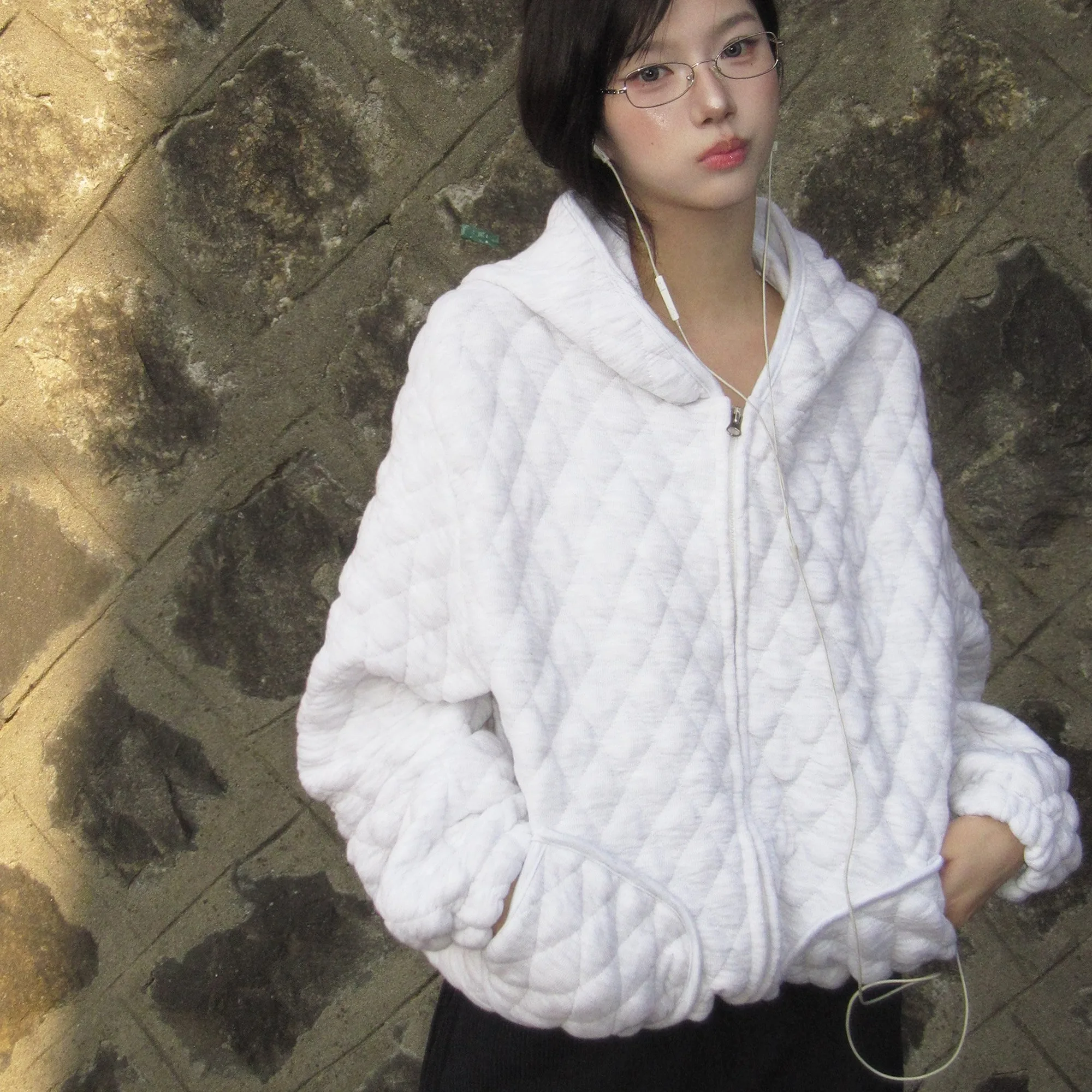 

Женское осенне-зимнее новое универсальное милое простое теплое клетчатое пышное длинное пальто с капюшоном Sve Thiened Upper Body