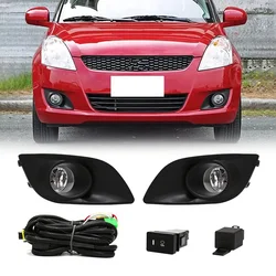 For Suzuki Swift 2011 2012 2013 2014 2015 2016 2017 Car LED Fog Light Daytime Running DRL With Wires Harness Switch Waterproof