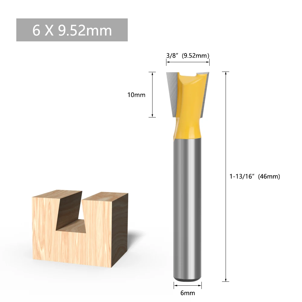 LAVIE Fräser 6mm 1/4 Schaft Hartmetall Schwalbenschwanzfräser für Schwalbenschwanzverbindungen, Schubladen- und Kastenbau, DIY & professionelle Holzbearbeitung – Detail 8