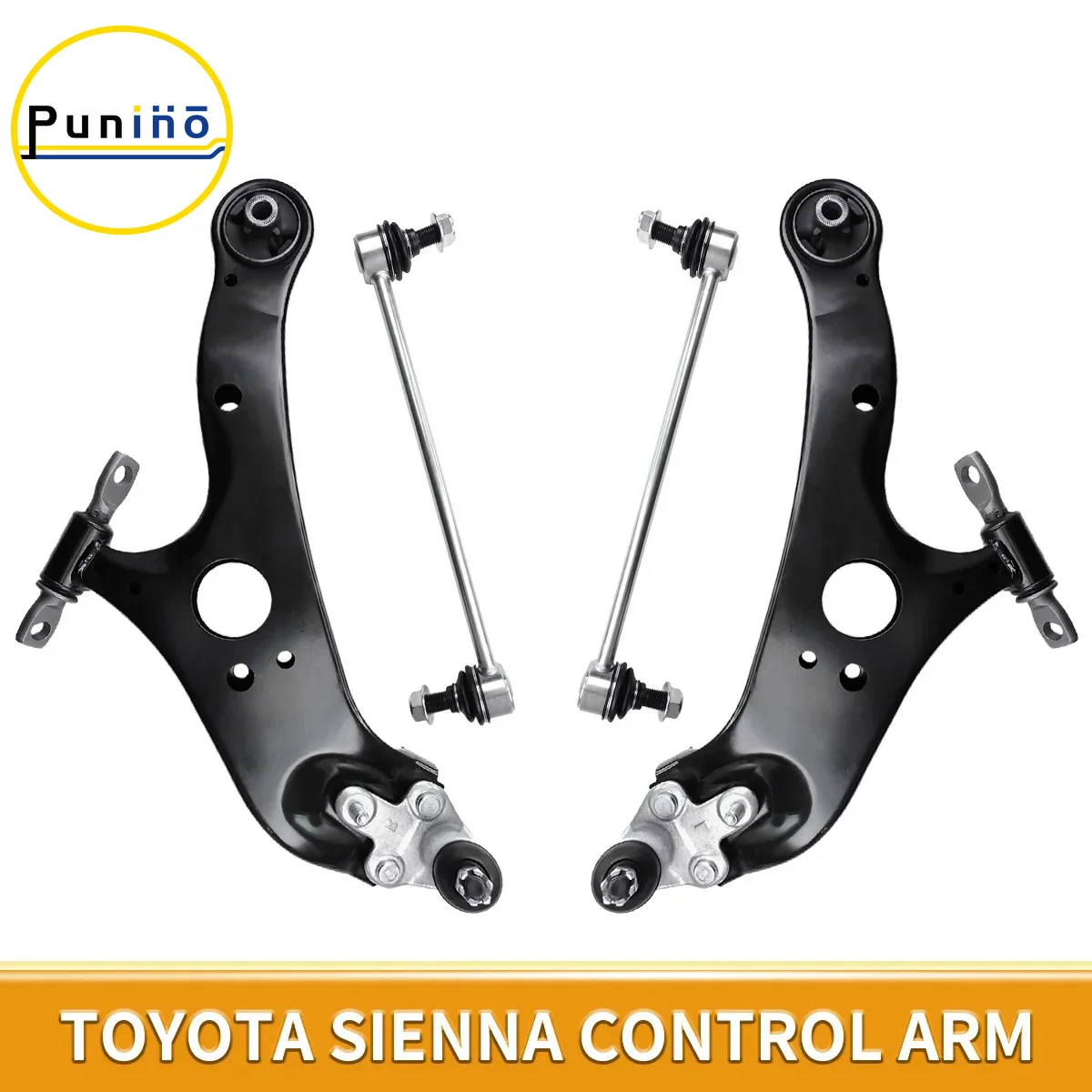 Punino Front Lower Control Arms Suspension Ball Joints Sway Bar Link 6pcs Set for Toyota Sienna 2011 2012 2013 2014 - 2020