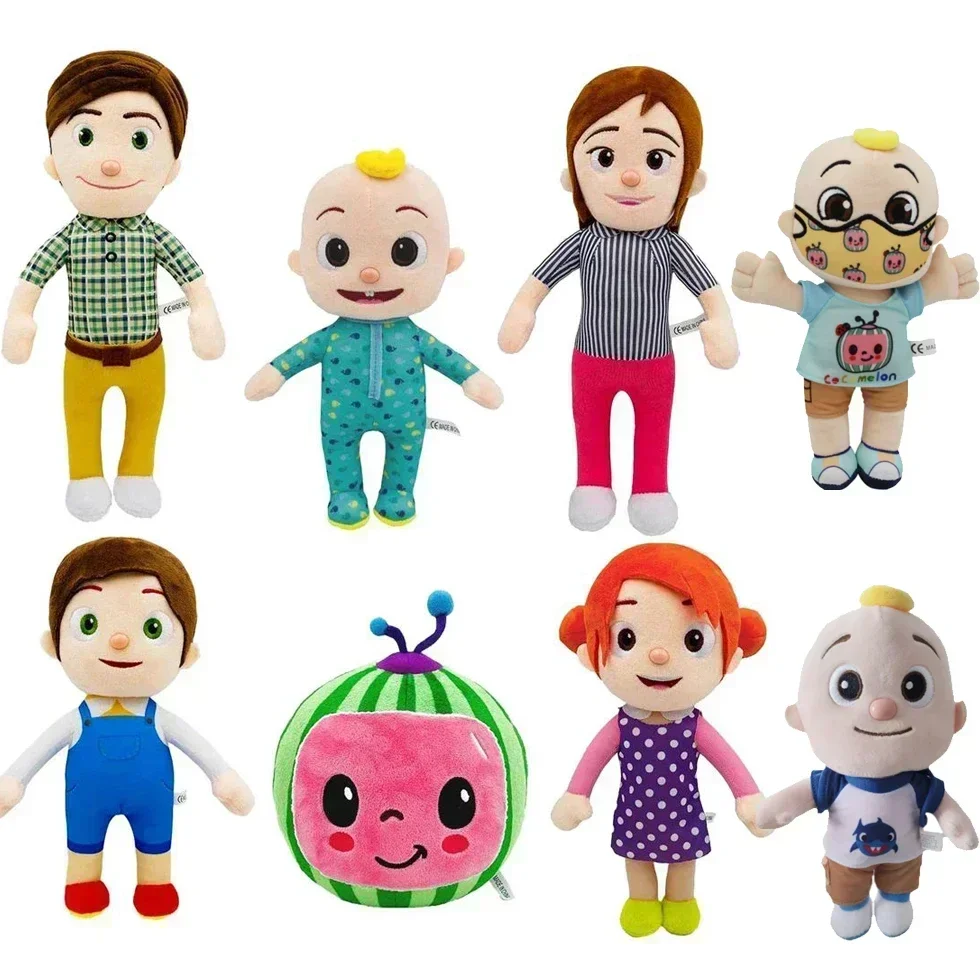 Kawaii Coco Plush Melon Doll Cartoon Anime Family JJ Daddy Mummy Sister Brother Stuffed Soft Plush For Children Gift