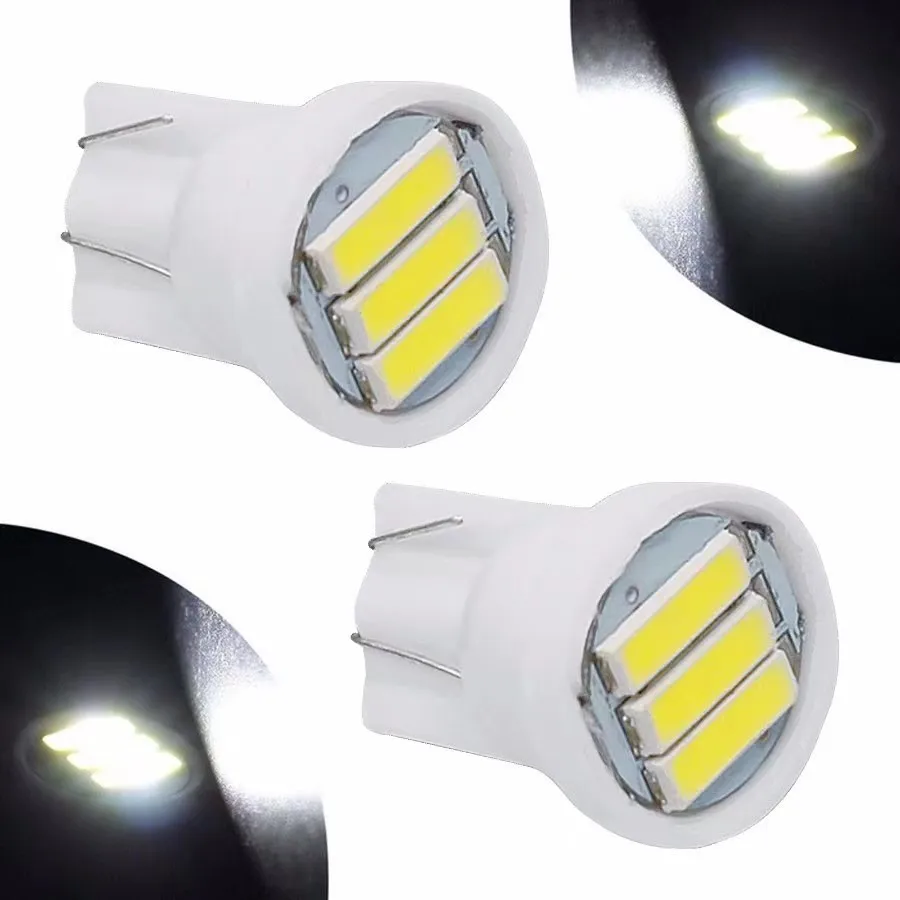 2000PCS Car Led T10 W5W 7020 3 SMD  Dome Map Trunk Side Marker Bulbs License Plate Lamp Reading Door Lights  DC 12V