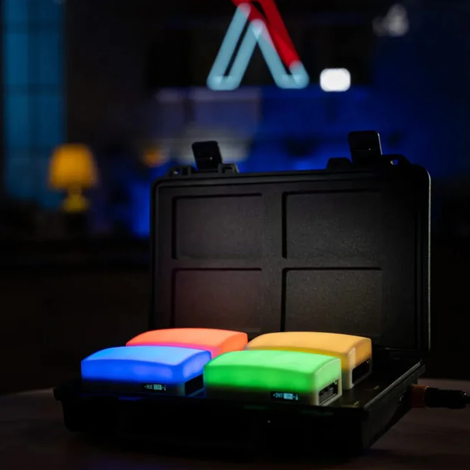 Aputure MC 4-Light Travel Kit CCT 3200K-6500K RGB Full HSI Color Pocket Video Light for Studio Photography CRI 96+ TLCI 97+